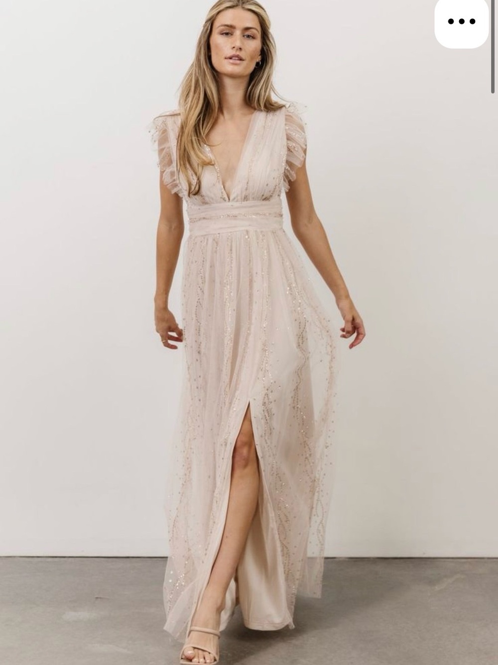 Baltic Born Annika Sequin Mesh
Maxi Dress with slit